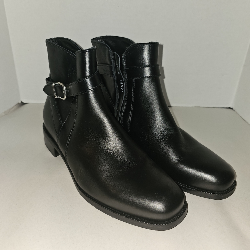 La Canadienne Leather Ankle Boots Black Orig $525 Women's Size 9